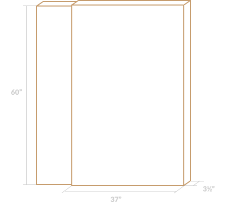 Small Mirror Carton Two-Piece Box (37″ × 3 ½″ × 60″)